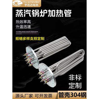 蒸汽发生器锅炉加热管蒸烫机电热管12/18/24KW发热器140/150法兰