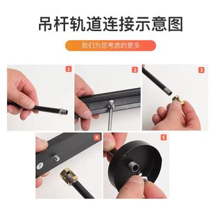 店鋪商用吊桿軌道串聯全套兩線2米導軌條可伸縮吊桿 led射燈服裝