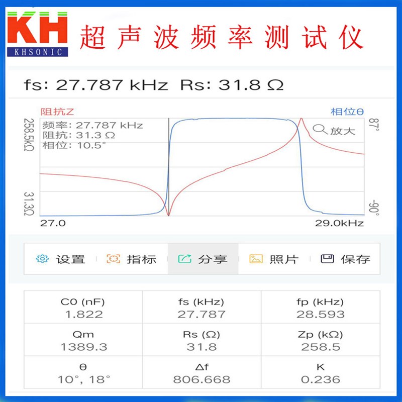 网红超声波频率测试仪焊头无线测频仪换能器超声波阻抗分析仪扫