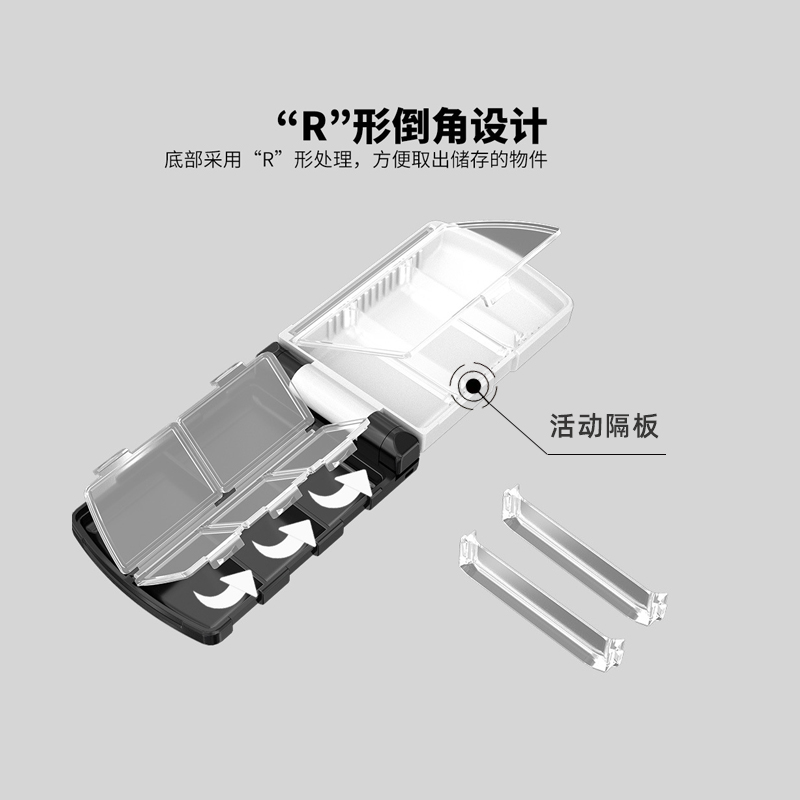 热销路亚配件盒可携式收纳盒双层饵盒别针亮片微物鱼钩钓鱼具多功