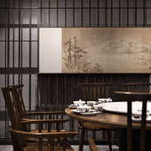 挂画酒店别墅横幅 饰画茶室民宿软装 热销新中式 苍松望山客厅餐厅装