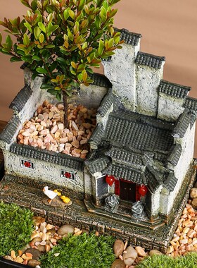 热销人在都市,心在江南!茶室禅意装饰微景观盆栽灯笼可亮送武侠