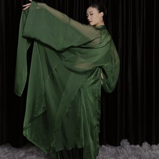 直销WYZ盖盖青蛇小青舞蹈服绿色纱衣气质高级感飘逸纱衣