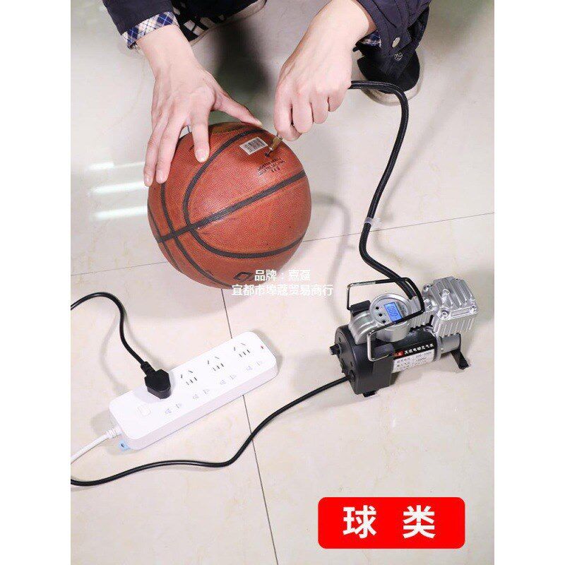 热销220V家用双缸电动充气泵汽车轮胎篮球气柱袋打气筒游泳圈打气
