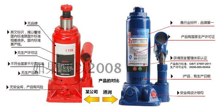 热销通润立式油压液压汽车千斤顶 修理应急工具2T3T5T20T