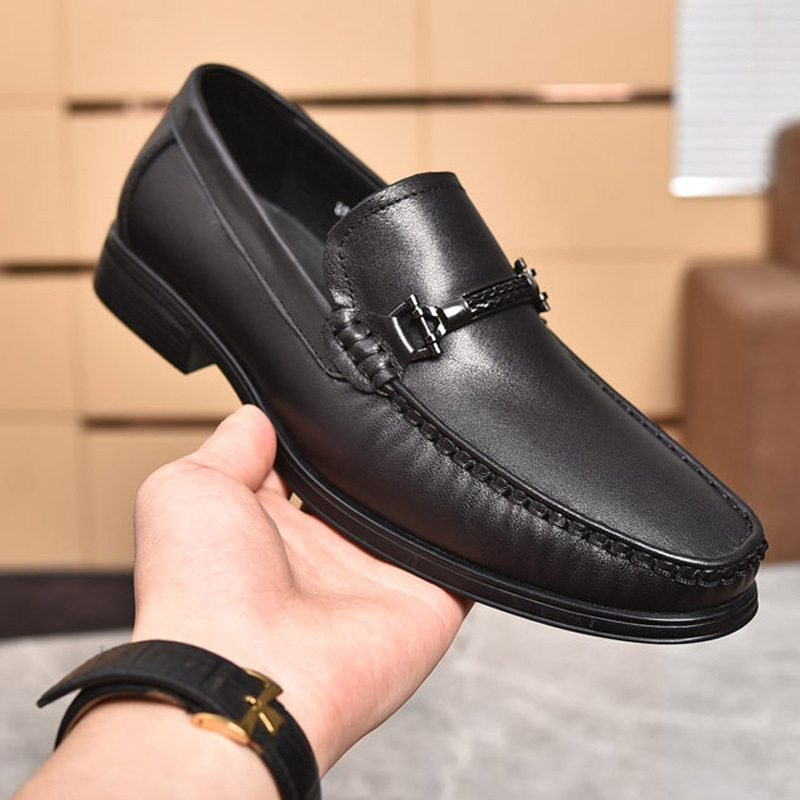 欧洲站头层牛皮男鞋2025年透气商务休闲皮鞋男真皮正装爸爸鞋2025