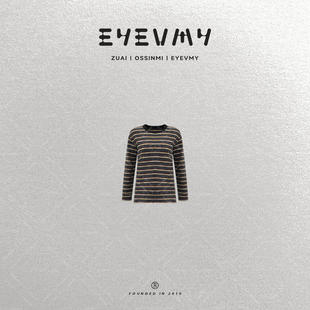 T恤WT54ASY007 慵懒风软糯撞色条纹休闲长袖 奶盐奥利奥