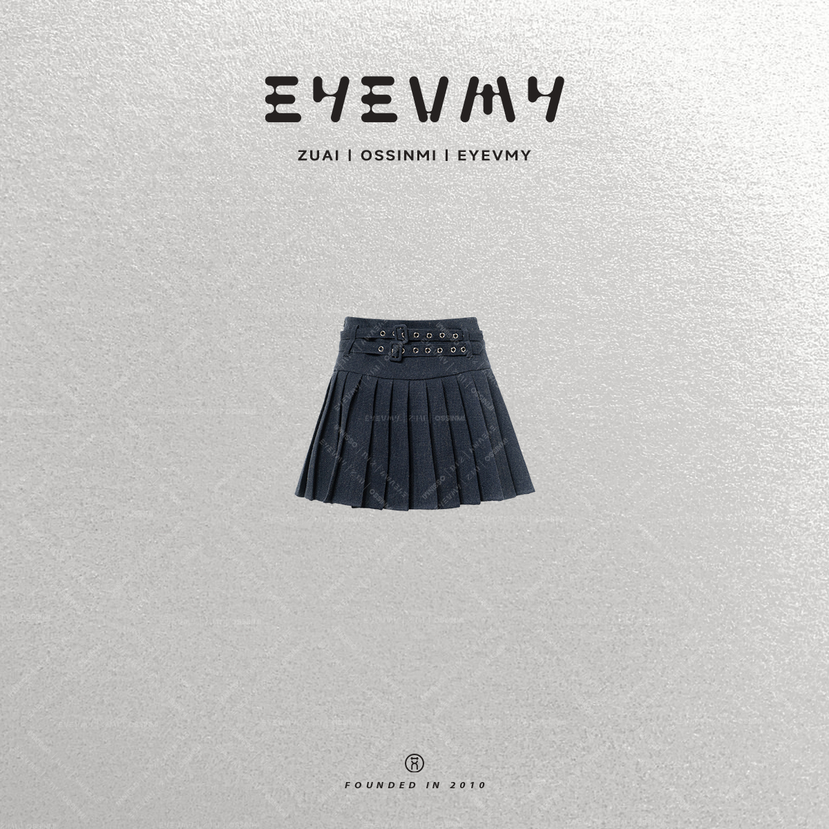 【谬系褶裙】复古高腰显瘦藏蓝慵懒风百褶裙WT53RLH004