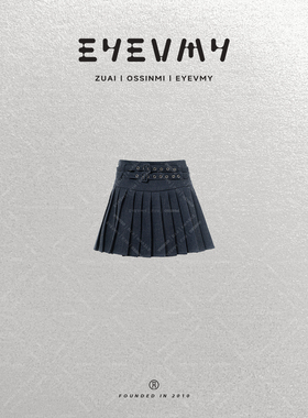 【谬系褶裙】复古高腰显瘦藏蓝慵懒风百褶裙WT53RLH004