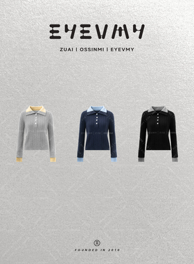 【撞彩缪系】全羊毛撞色假两件休闲针织毛衣WT54FSY003