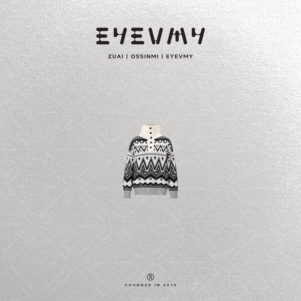 【氛围文学】全羊毛可翻领纽扣高领费尔岛针织衫毛衣WT54ISY048