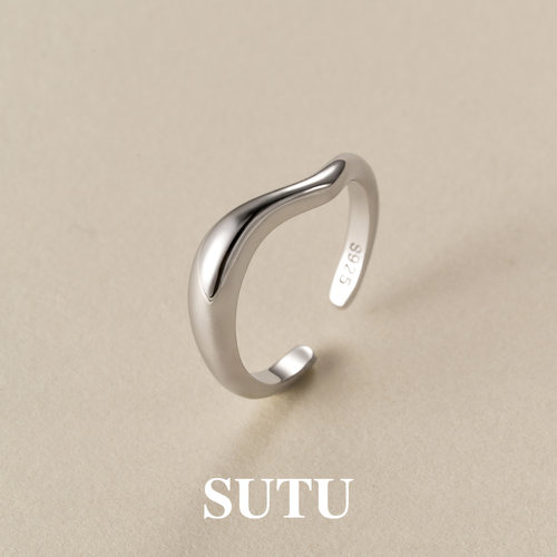 sutu银戒指素图不规则简约