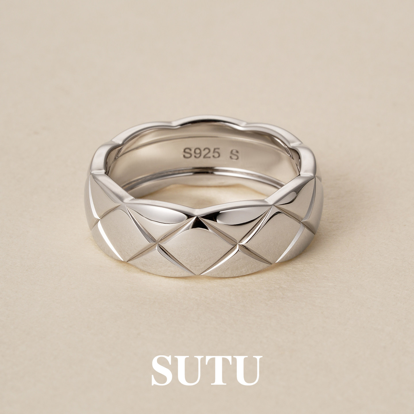 素图菱格纹戒指925银简约时尚百搭气质新款爆款食指戒轻奢指环女,饰品/流行首饰/时尚饰品新,戒指/指环,淘宝优惠券,粉丝福利购,淘宝优惠卷