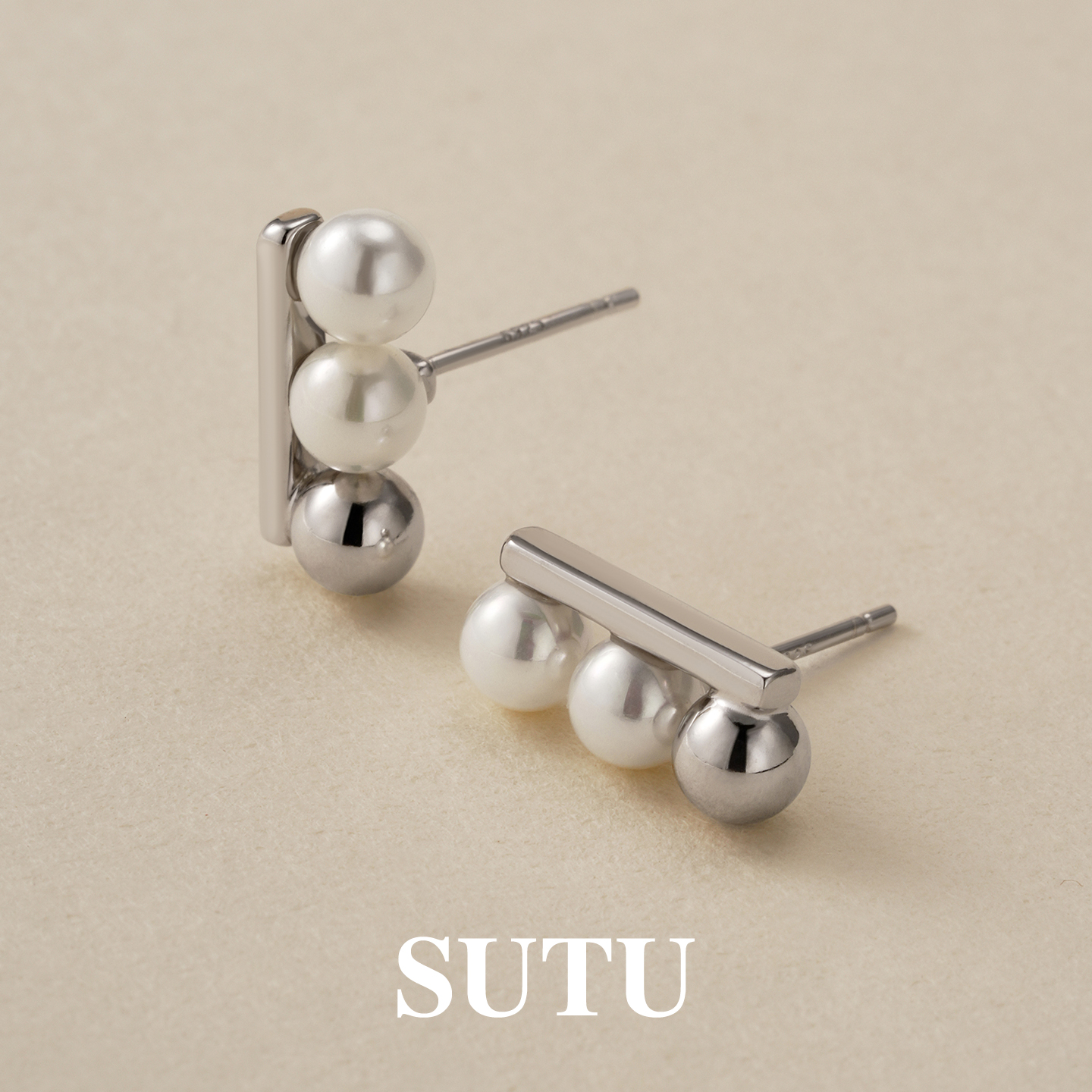 素图简约气质耳钉女款925银耳饰