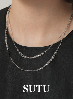 素图925银小众高级长款毛衣链女