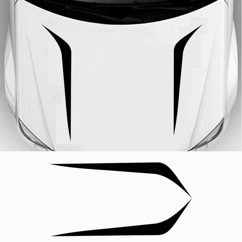 外贸热销通用型汽车机盖贴纸引擎盖改装拉花条纹线条机头盖装饰