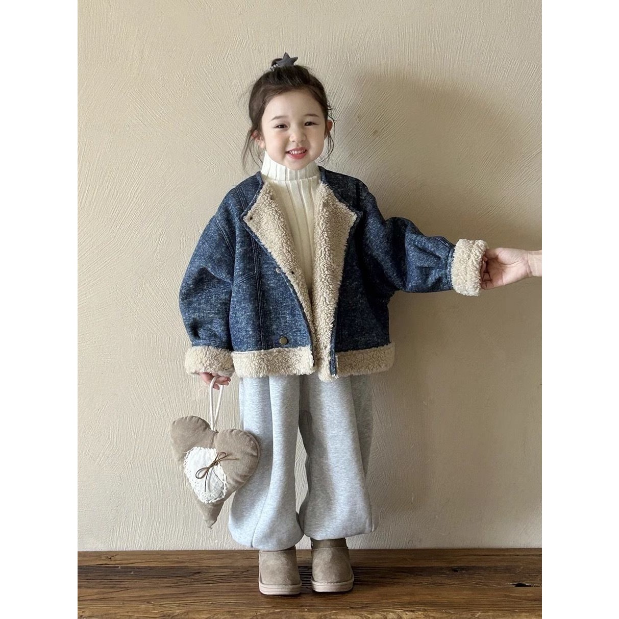 2025秋冬韩国女童宝宝童装新款韩版打底针织毛衣衫加绒裤子两件套