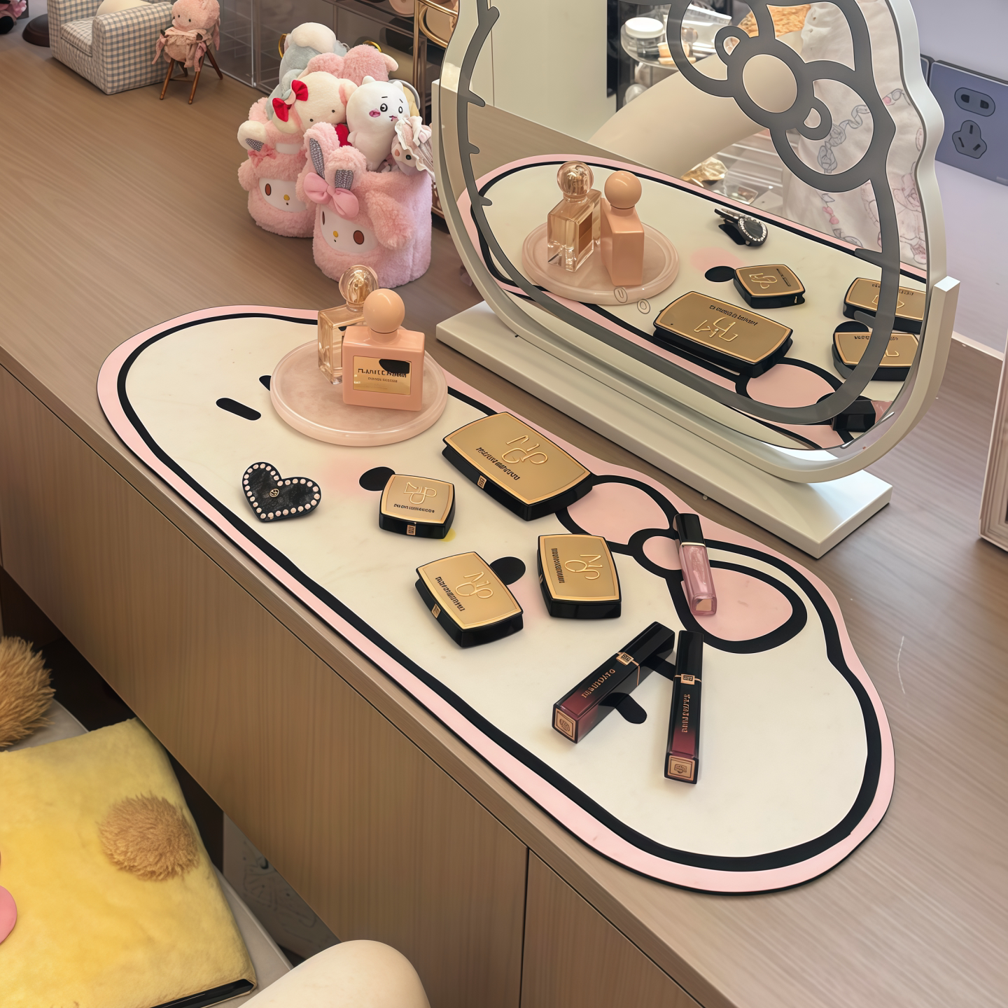 【新家的100个快递】化妆桌垫鼠标垫防滑加厚女生可爱kt大号家用
