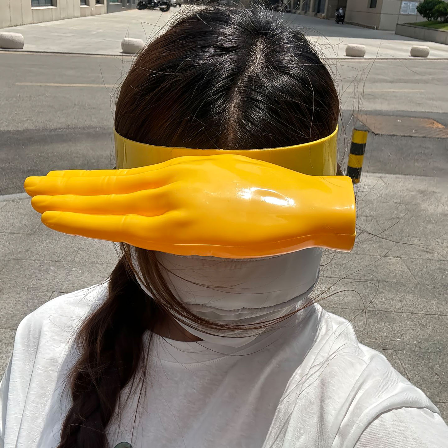 只手遮天巴掌遮阳帽可调节3d打印多功能双手发箍户外防晒抗UV