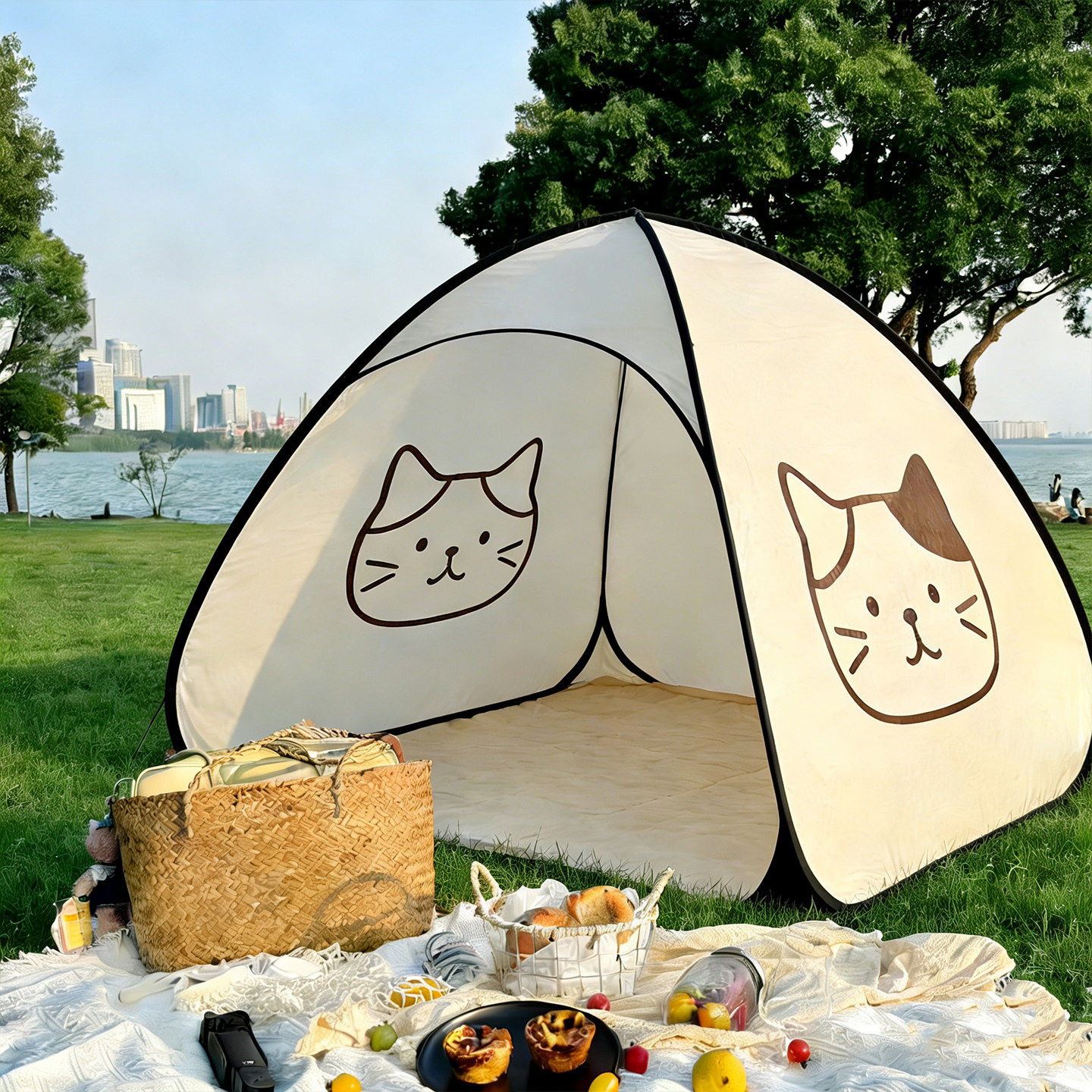 春游便携儿童帐篷室内户外沙滩折叠遮阳帐公园野餐露营装备玩具屋