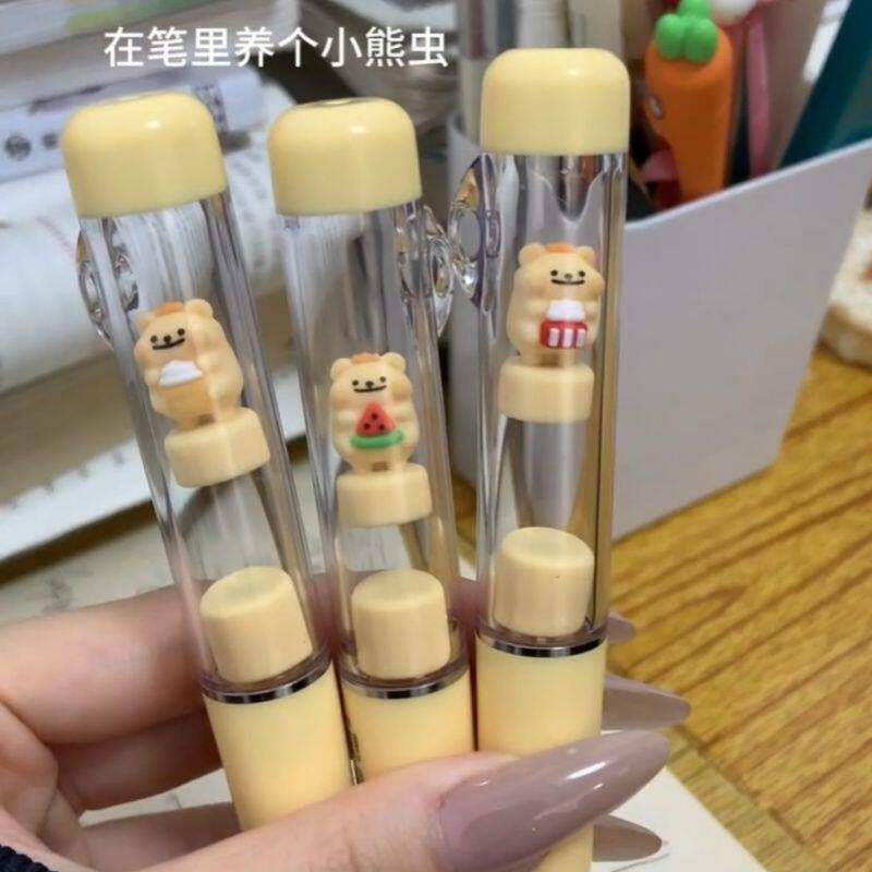 新款小熊虫悬浮碰碰乐中性笔磁力悬浮笔可爱卡通高颜值黑色笔学生