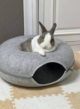 兔子窝四季通用躲避屋隧道半封闭可拆洗耐抓耐啃侏儒兔舒适透气窝