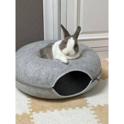 兔子窝四季通用躲避屋隧道半封闭可拆洗耐抓耐啃侏儒兔舒适透气窝