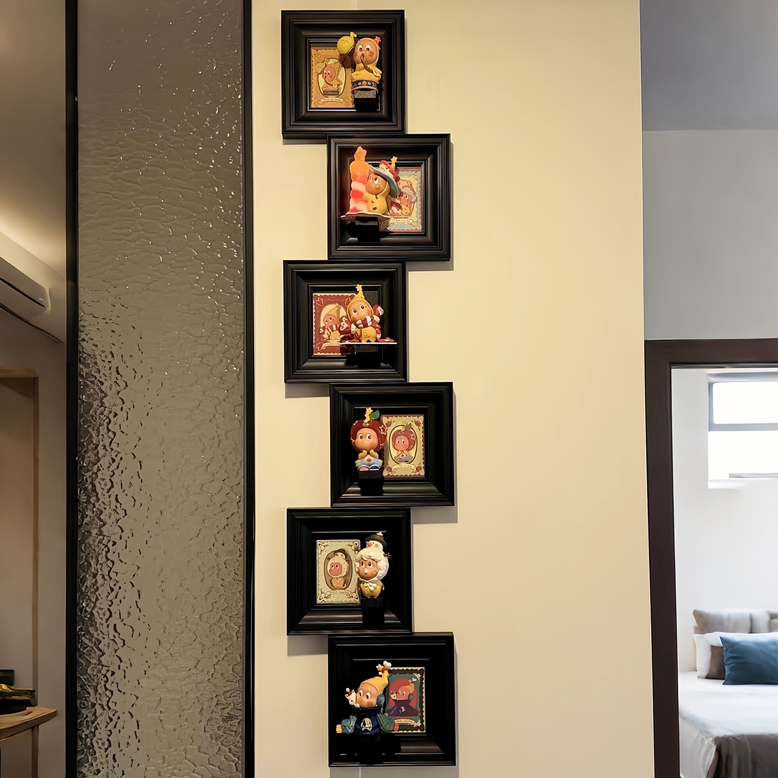 我家大白墙有救啦！盲盒收纳展示架上墙家用创意装饰摆件diy相框