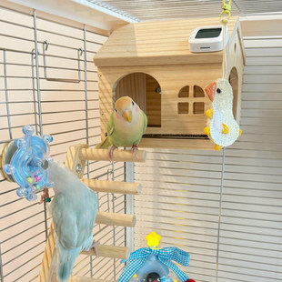 鸟窝鹦鹉窝小木屋四季通用高颜值睡觉窝牡丹玄凤虎皮鸟笼装饰造景