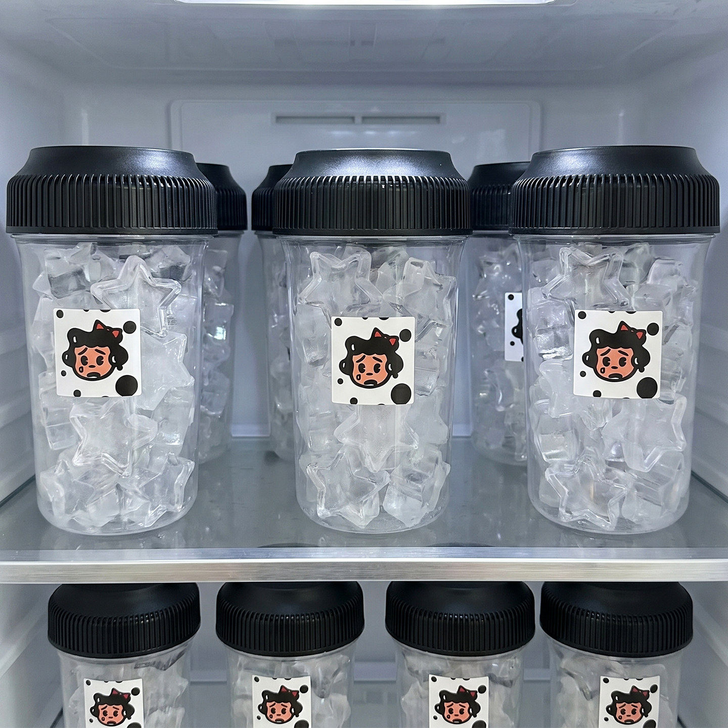 自制冰杯子反复使用带盖食品级冰块制冰模具diy冷饮杯咖啡杯外带