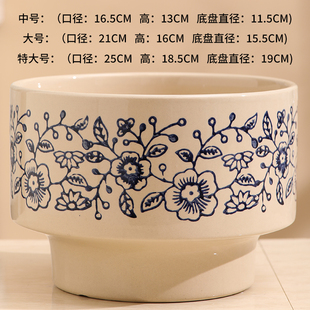 青花瓷现代中式蝴蝶兰陶瓷花盆家用复古兰花客厅绿植花卉盆栽特价