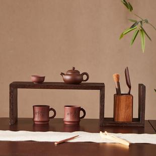 实木桌面置物架博古架茶杯架收纳架茶室茶道茶壶摆放架茶具架茶棚