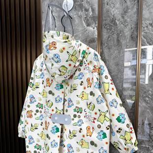 2024新日系卡通轻薄速干小学生雨衣幼儿园防水分体长款 拉链雨披
