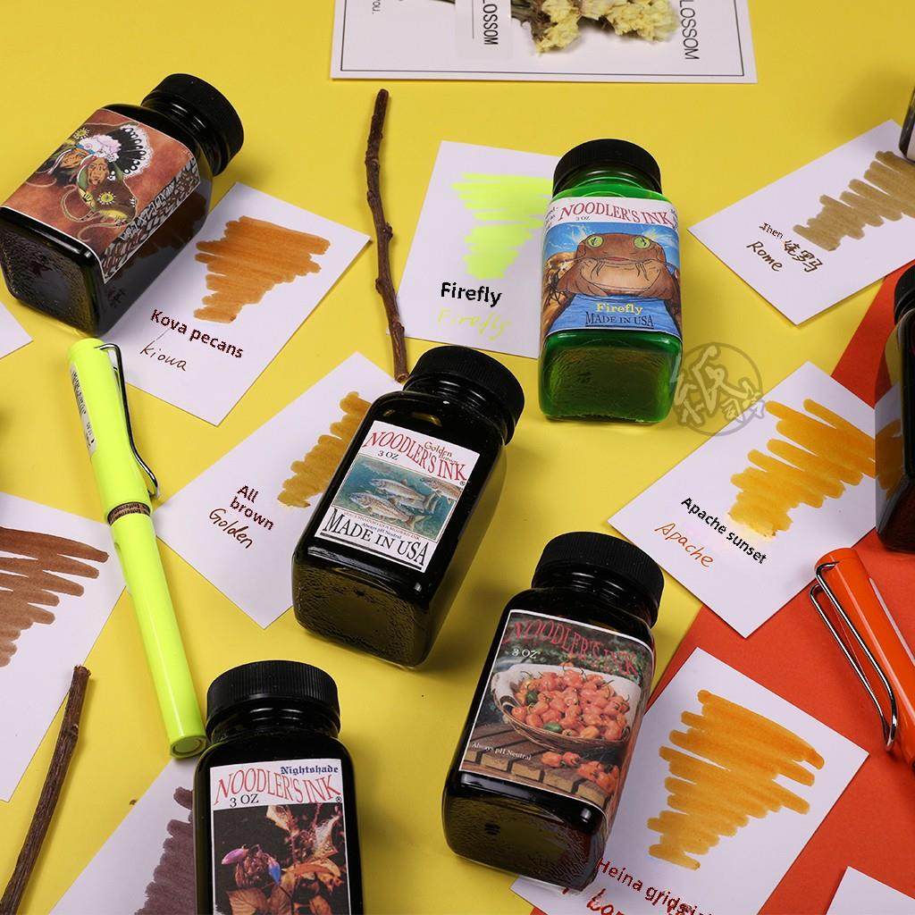 阿帕奇日落北极熊棕色永恒的黑色鲟鱼钢笔水墨画书写防水墨水棕色