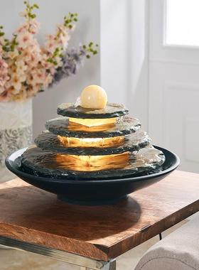 风水球石头流水摆件喷泉转动球室内开业乔迁送礼办公室雾化加湿