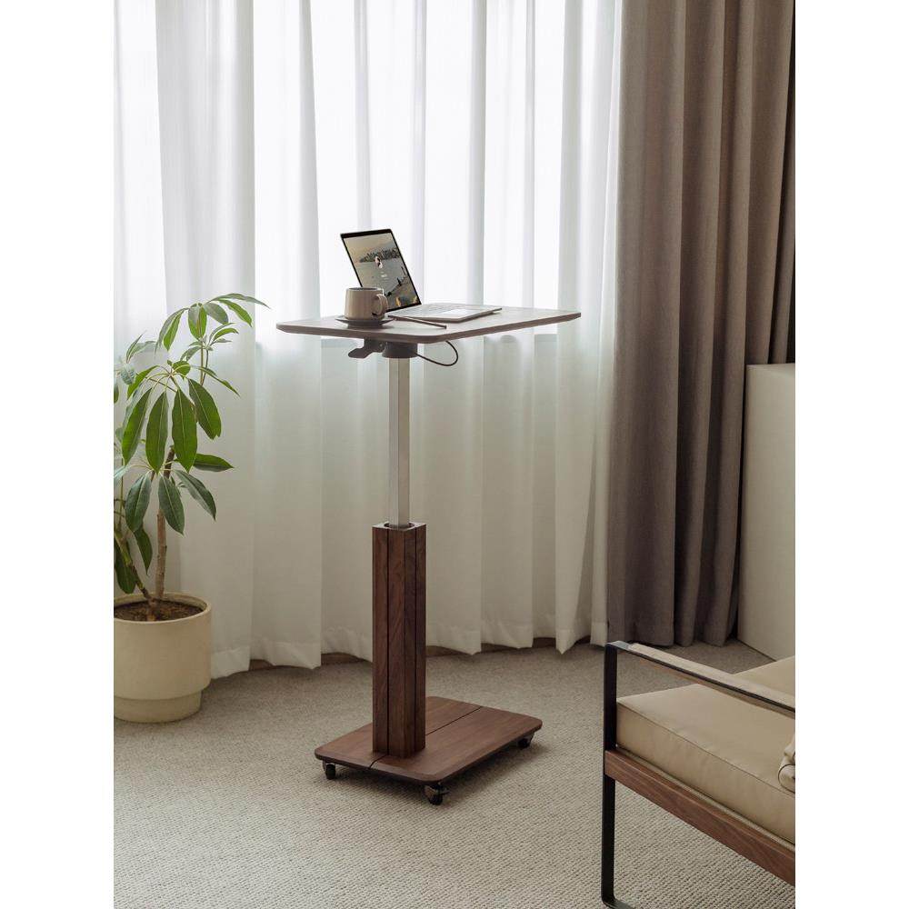 黑胡桃木升降边几移动实木带轮小桌床边沙发边工作桌,住宅家具,角几/边几,淘宝优惠券,粉丝福利购,淘宝优惠卷