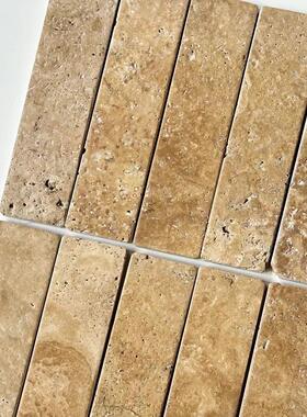 Asttile南法风复古伊朗黄洞天然洞石砖小石条吧台条砖背景50x200