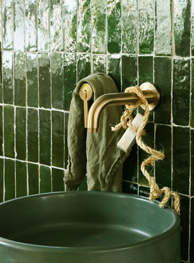 Asttile翠绿色摩洛哥手工陶土砖吧台厨房卫生间背景墙小地砖墙砖