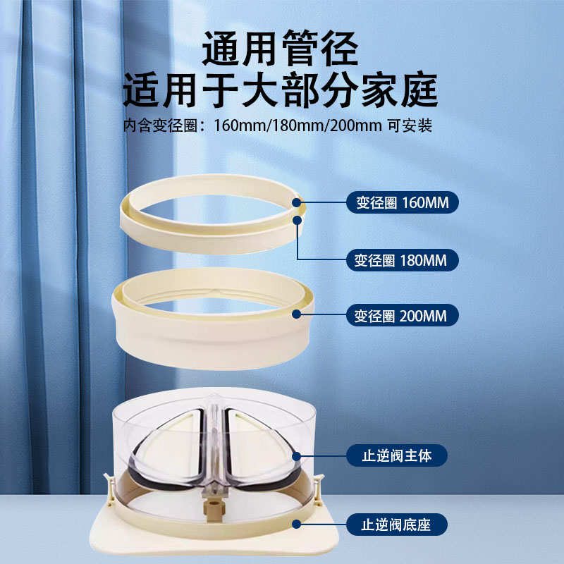 热销厨房烟道止逆阀厨房抽油烟机排烟管止回阀防烟宝单向止烟阀