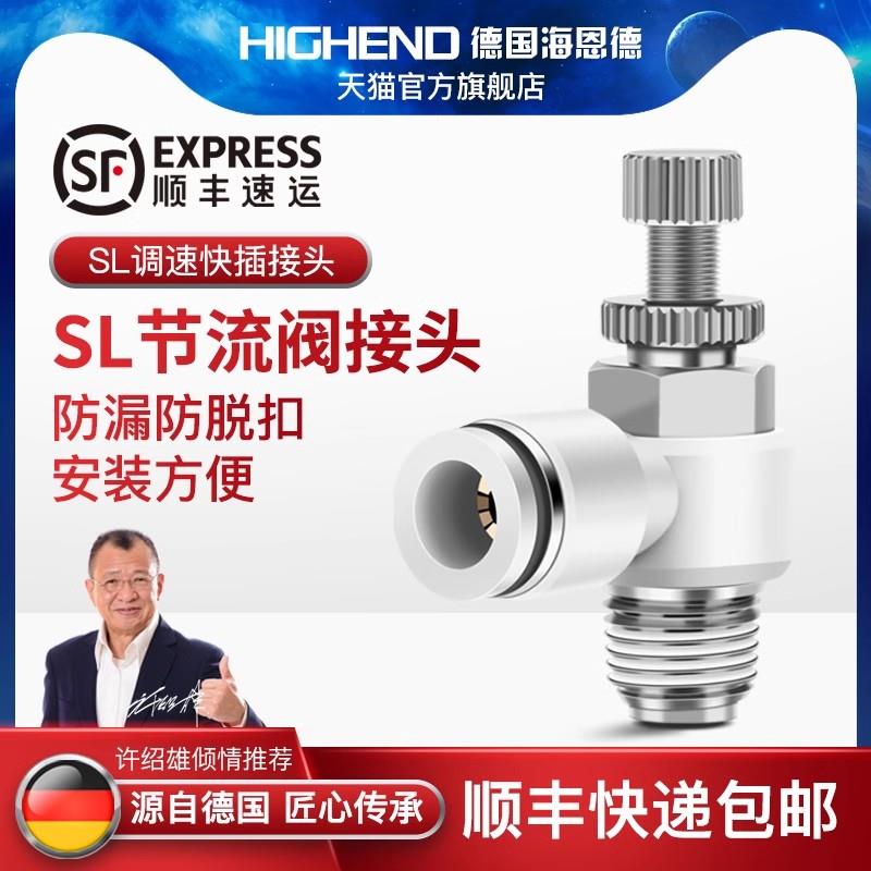 气管快速接头节流阀SL4-M5/6-01/8-02/10-03/12-04气缸SC调速接头
