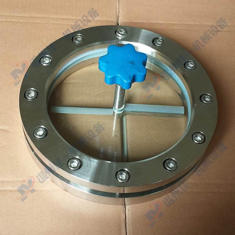 带刮板不锈钢法兰视镜，带刮刀平焊法兰视镜，带雨刮平板法兰视镜