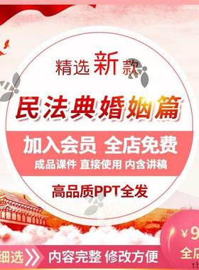 科普民法典婚姻家庭篇PPT模板详细了解读懂红色背景知识宣传讲座