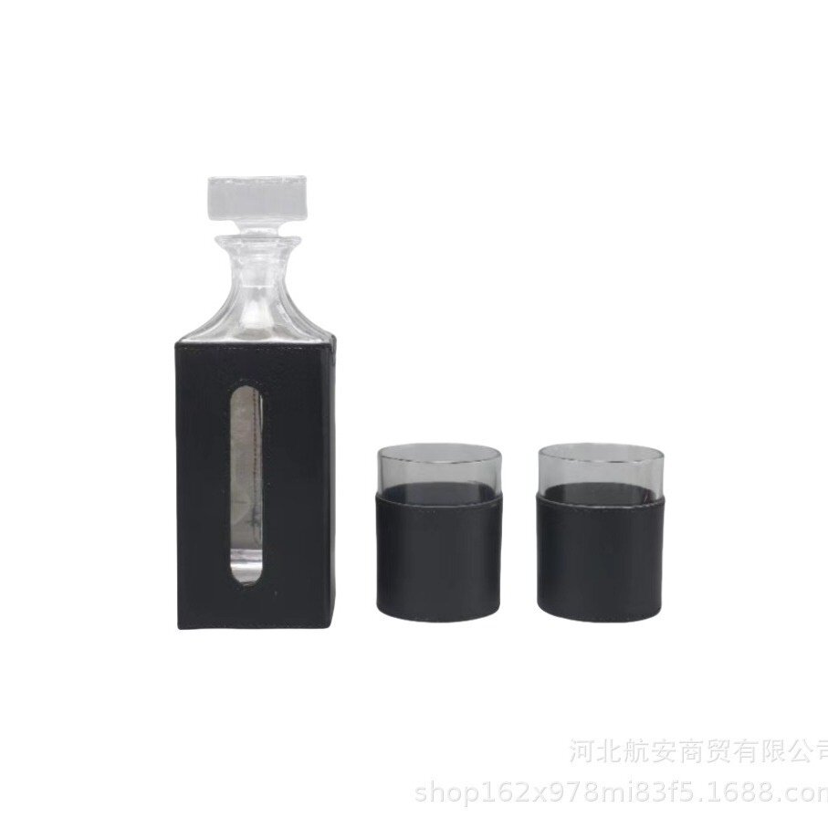 现代简约创意皮质酒具水具样板间餐桌茶几桌面软装饰品工艺品摆件