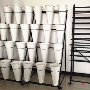 2026花店鲜花展示架多层阶梯花架摆花带万向轮铁艺架子养花桶塑料