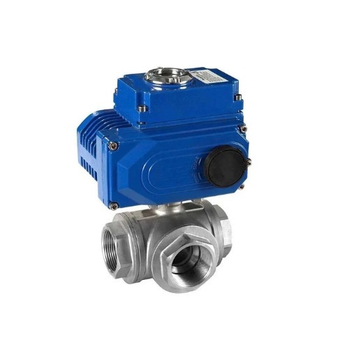 不锈钢丝口内螺纹电动lt型三通球阀Q915F\Q914FDN25 32 40一寸2寸