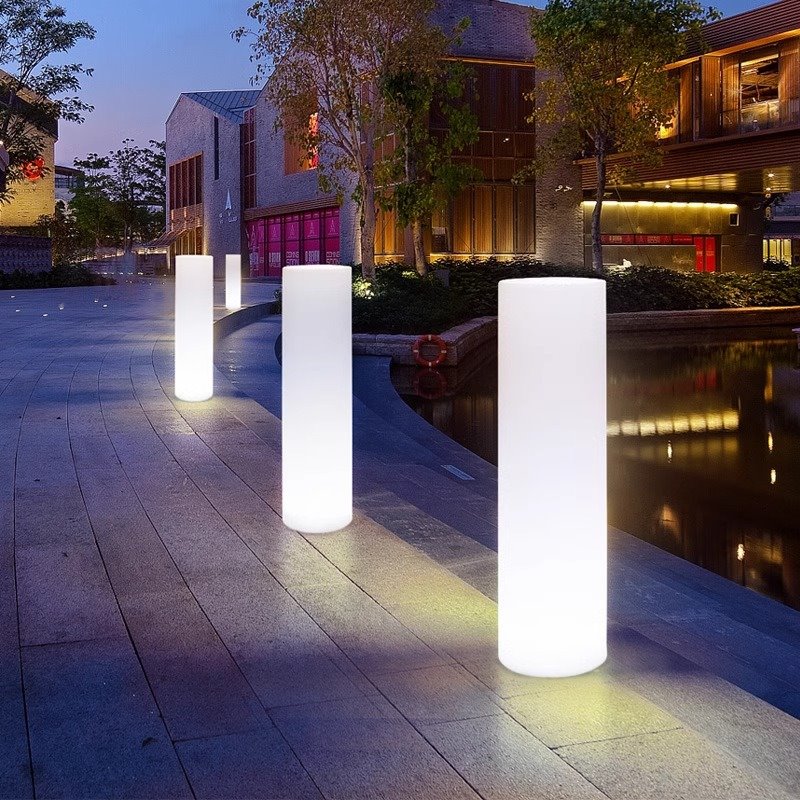 庭院灯led引路灯立式落地灯酒店园林景观灯七彩遥控发光灯柱