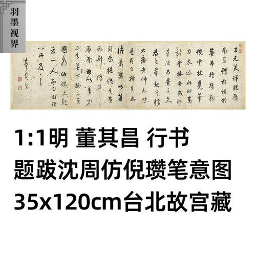 11明董其昌题跋沈周仿倪瓒笔