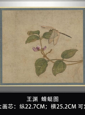 王渊蜻蜓图名画复制品宋画小品工