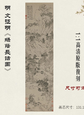 明文徵明绿荫长话图宣纸高清微
