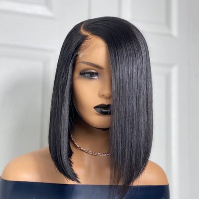 网红Short Bob Wig Lace Front Human Hair Wigs Brazilian Strai